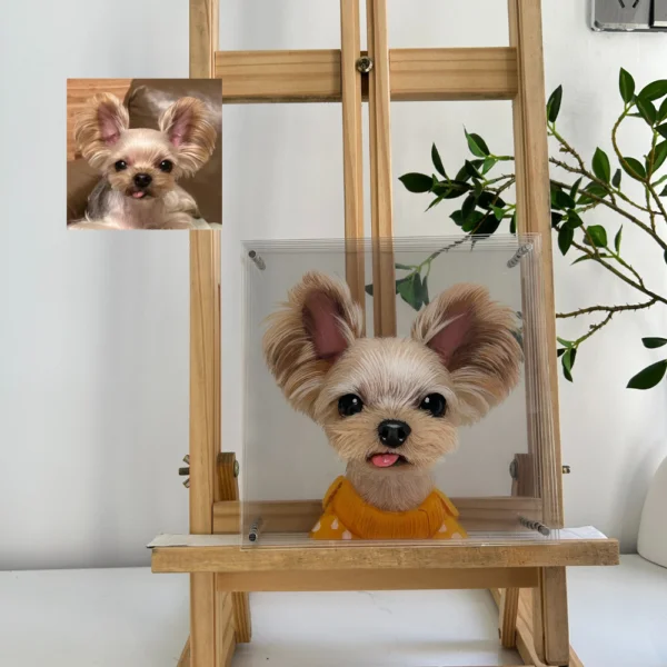 Personalized 3D glass dog portrait, unique pet artwork