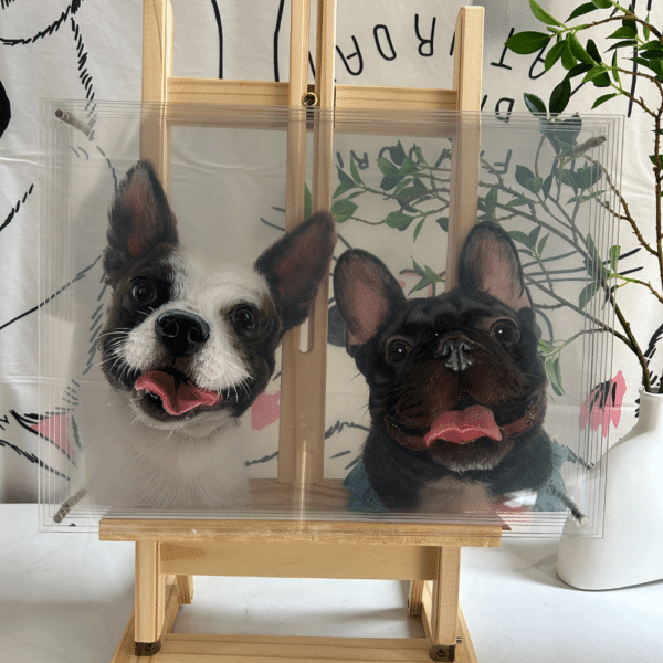 3D glass pet portrait-two pet - Image 5