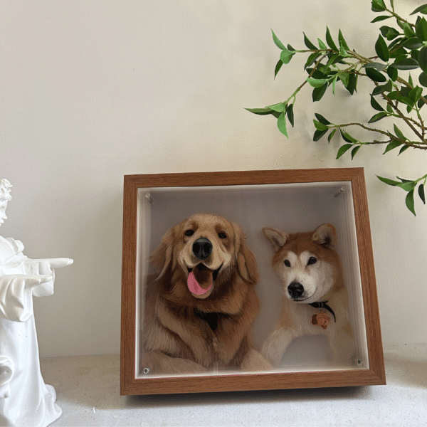 3D glass pet portrait-two pet - Image 3
