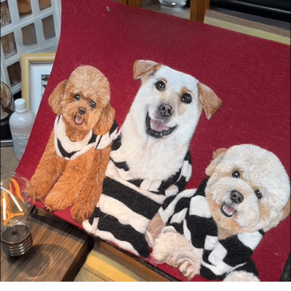 Flat Pet Felt Painting-three pet - Image 2