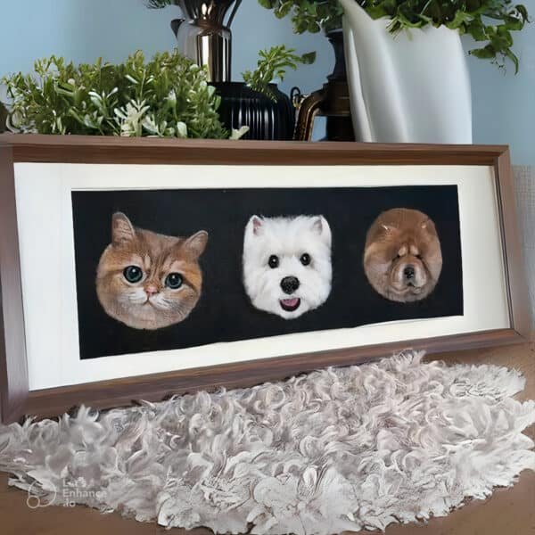 Flat Pet Felt Painting-three pet - Image 5