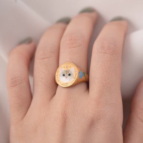 Vintage Blossom Bow Tie Enamel Ring ﻿ - Image 7