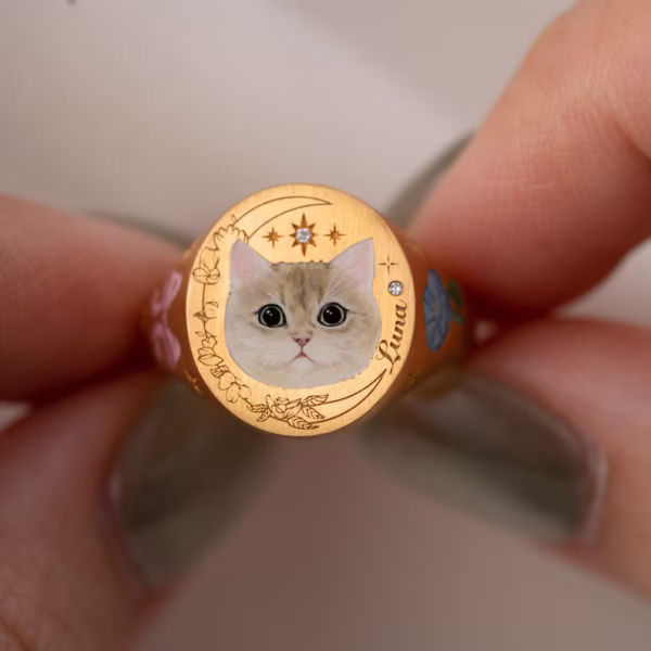 Vintage Blossom Bow Tie Enamel Ring ﻿ - Image 4