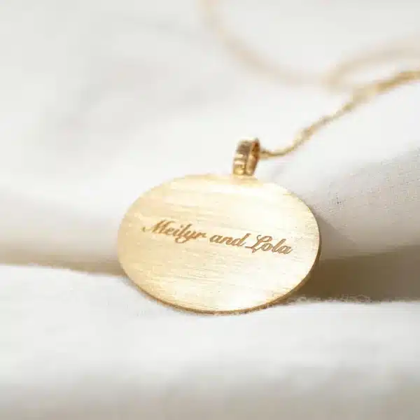 Twin Pet Portrait Necklace with Pearl Border - Image 3