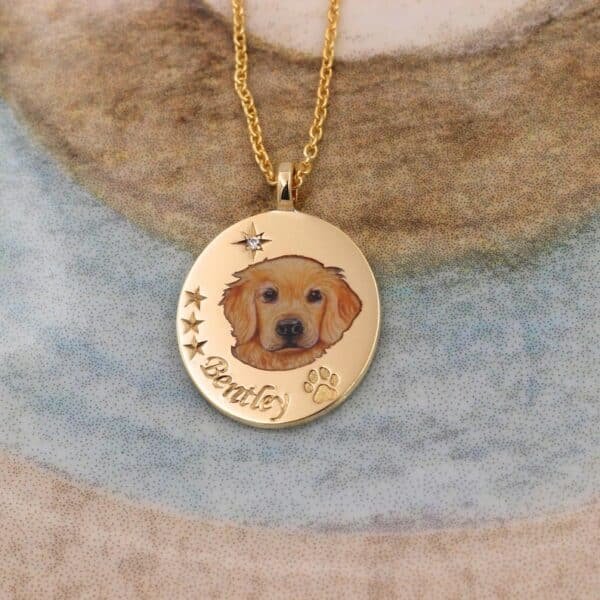 Gold Plated Hand-Painted Enamel Necklace - Image 5