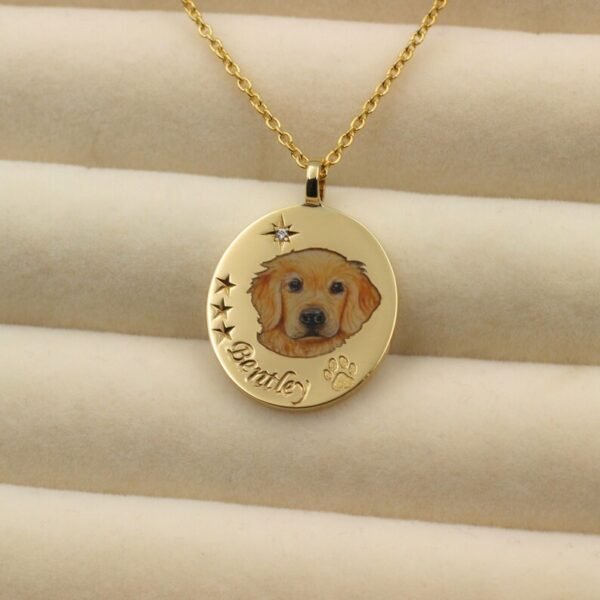 Gold Plated Hand-Painted Enamel Necklace - Image 3