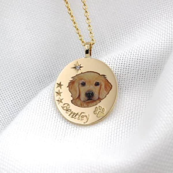 Gold Plated Hand-Painted Enamel Necklace