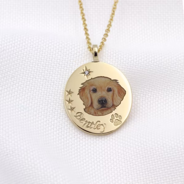 Gold Plated Hand-Painted Enamel Necklace - Image 2